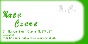 mate csere business card